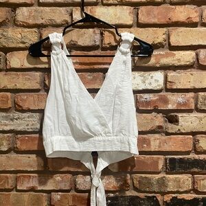 DO+BE White Wrap Crop Top